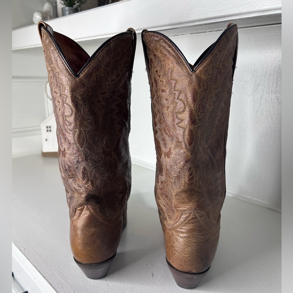 Dan Post Vintage Women’s Western Boots Size 11M Brown Leather Cowboy Boots - Picture 5 of 8
